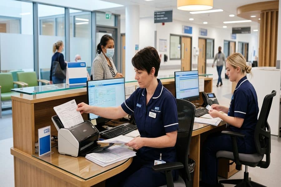 Document scanning in a healthcare setting